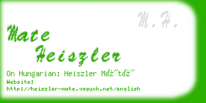 mate heiszler business card